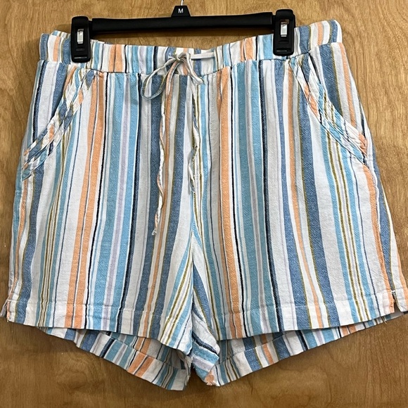 Briggs Linen Drawstring Striped Shorts XL - Picture 2 of 5